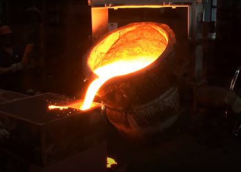 Melting metal in foundry